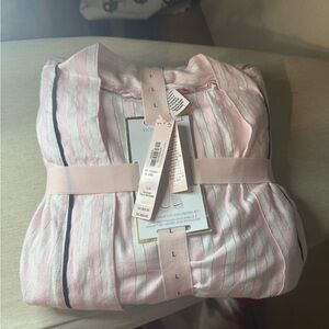 Victoria's Secret Light Pink and White Striped Pajama Set